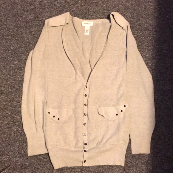 Diesel Sweaters - Diesel light grey cardigan sweater.